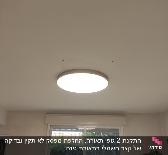 תאורה עגולה מותקנת בתקרה בחדר